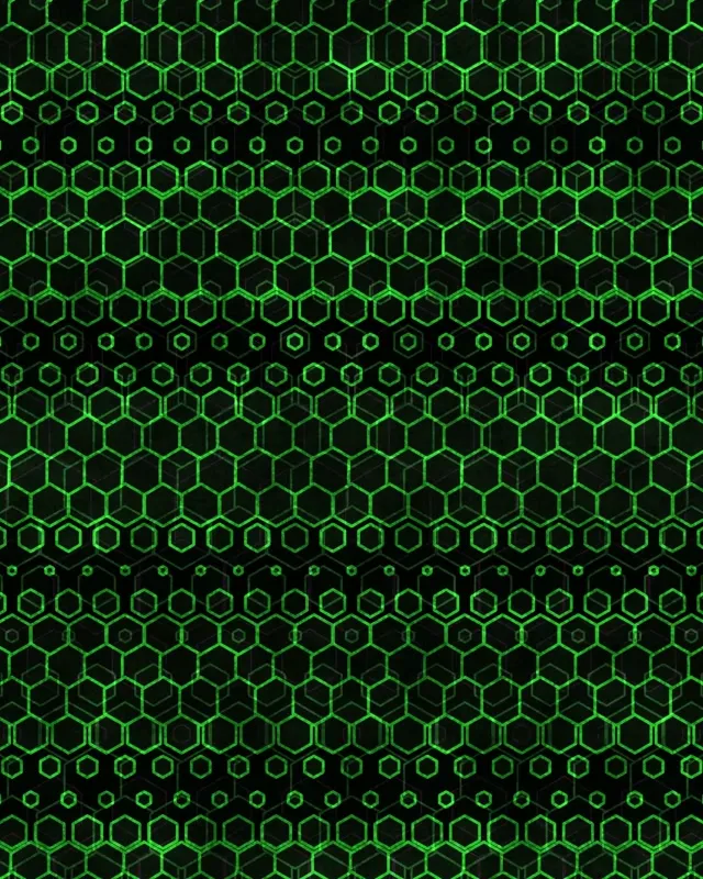 4:5 Instagram 60fps Screensaver Neon Tunnel VJ Loop Green Hexagon Mesh Pattern