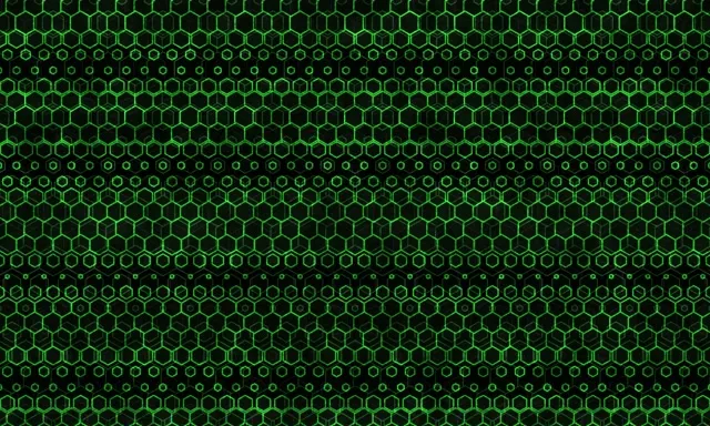 5:3 Wide 60fps Screensaver Neon Tunnel VJ Animation Bright Green Honeycomb Grid