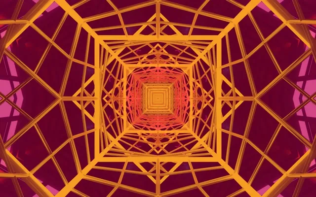 Neon Tunnel Infinite Square Vortex 16:10 Macbook 60fps Screensaver VJ Loop