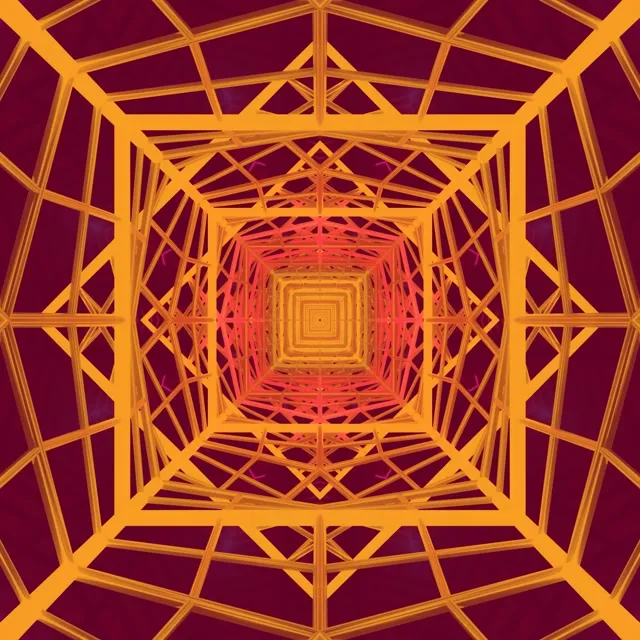 Neon Tunnel Pulsating Square Vortex | 1:1 Square 60fps VJ Loop Screensaver