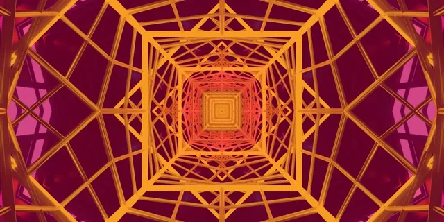 Neon Tunnel Vj Loop 2:1 Univisium 60fps Screensaver Pulsating Square Vortex