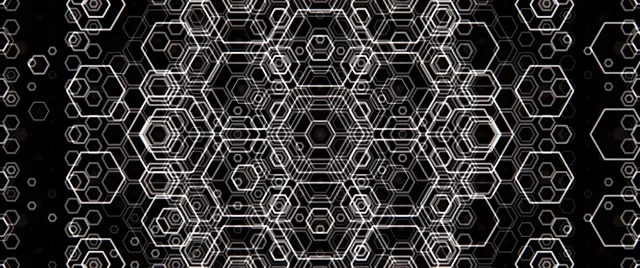2.39:1 Cinemascope 60fps Screensaver | Neon Hexagon Kaleidoscope VJ Animation