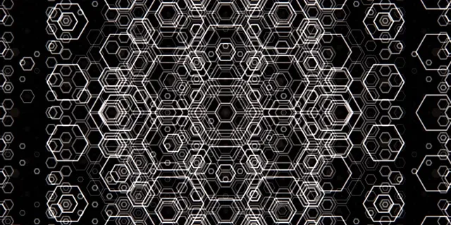 2:1 Univisium 60fps Screensaver | Neon Hexagon Kaleidoscope VJ Animation Loop