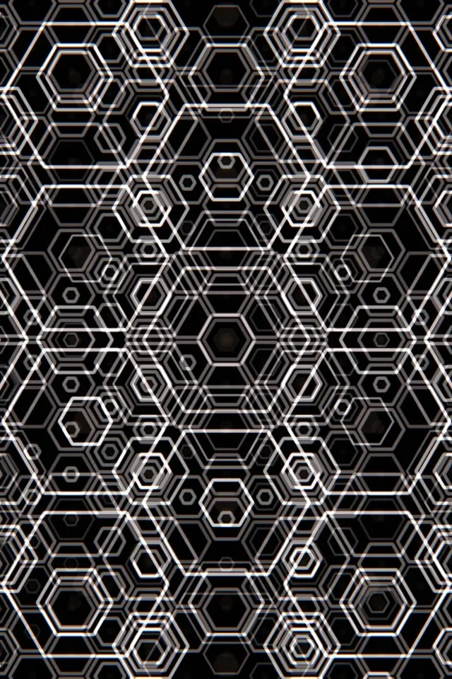 2:3 Photo Portrait 60fps Screensaver | Neon Hexagon Spiral Background VJ Animation