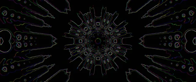 Neon Tunnel Kaleidoscope Vortex 2.39:1 60fps Screensaver Animation