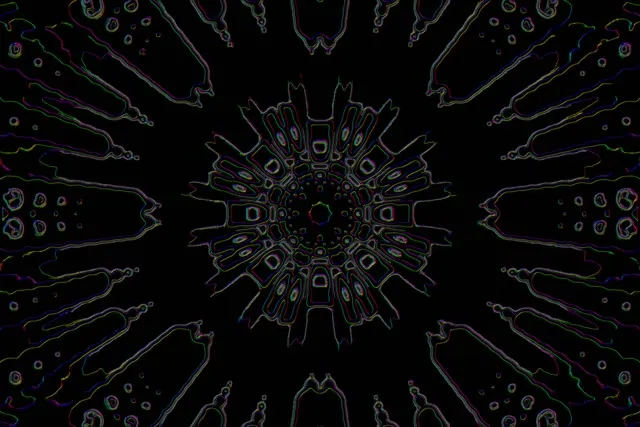 Neon Tunnel Fractal Kaleidoscope Burst VJ Loop 60fps Screensaver 3:2