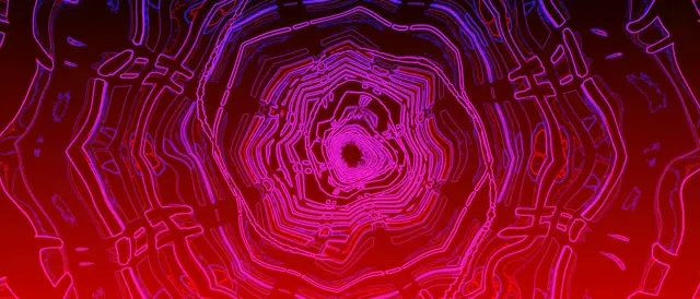 Pulsating Neon Tunnel Vortex | 21:9 Ultrawide 60fps VJ Loop Screensaver