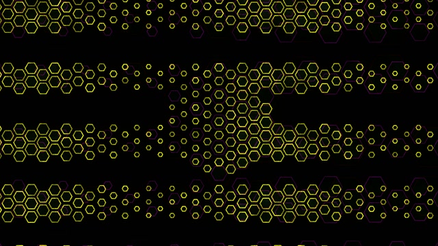 4K UHD 60FPS Hexagon VJ Loop Screensaver | Neon Yellow Geometric Motion Background