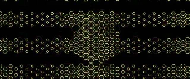 2.39:1 Cinemascope 60FPS Hexagon Screensaver | Yellow Neon VJ Loop Background