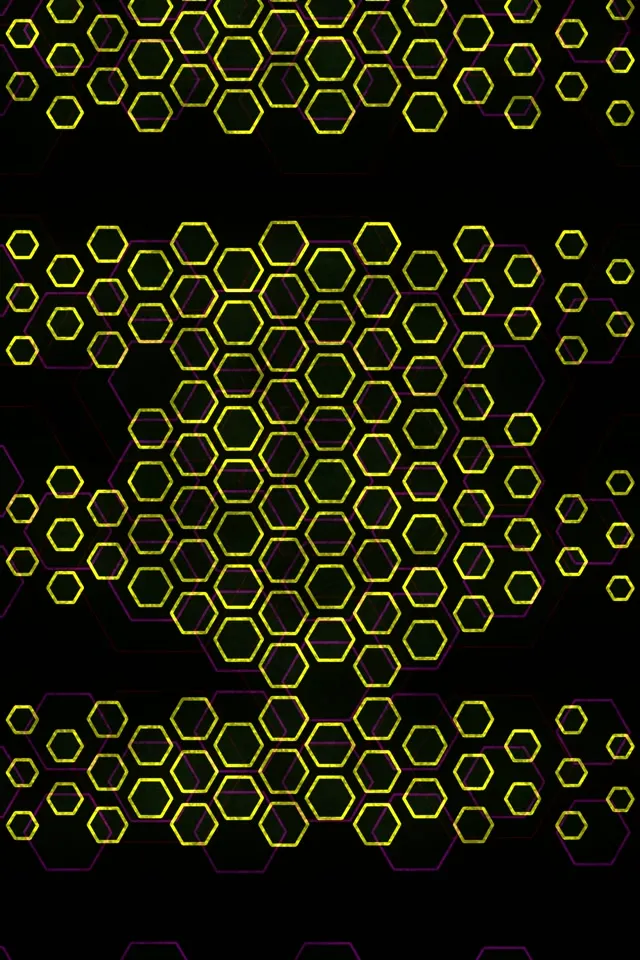 2:3 Photo Portrait 60FPS Hexagon Screensaver | Yellow Geometric VJ Loop Animation
