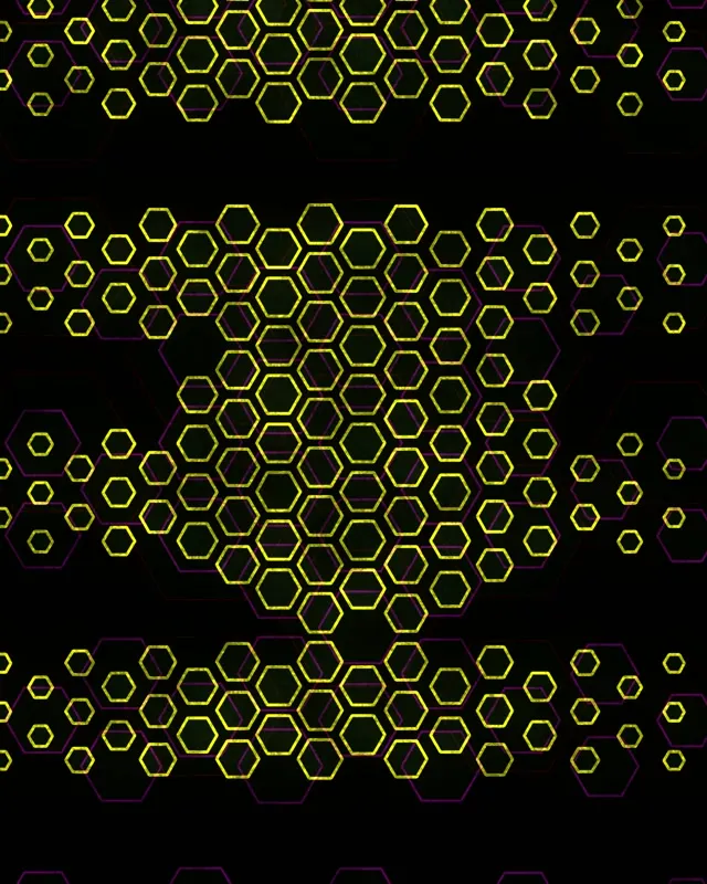 4:5 Instagram 60FPS Hexagon Screensaver | Yellow Geometric Motion VJ Animation