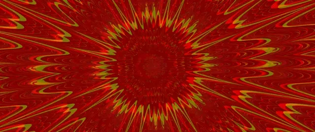Red Gold Starburst Neon Tunnel VJ Loop 2.39:1 Cinemascope 60fps Screensaver