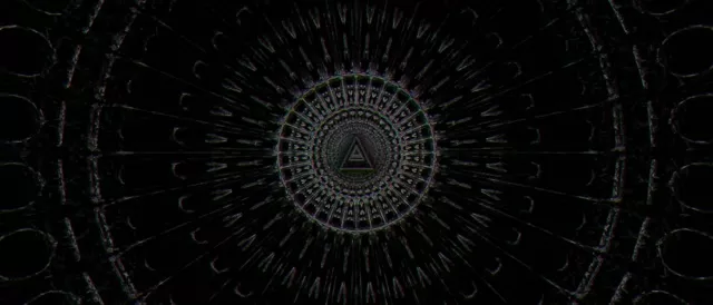 VJ Loop Neon Tunnel Spiraling Triangle Vortex 21:9 Ultrawide 60fps Screensaver