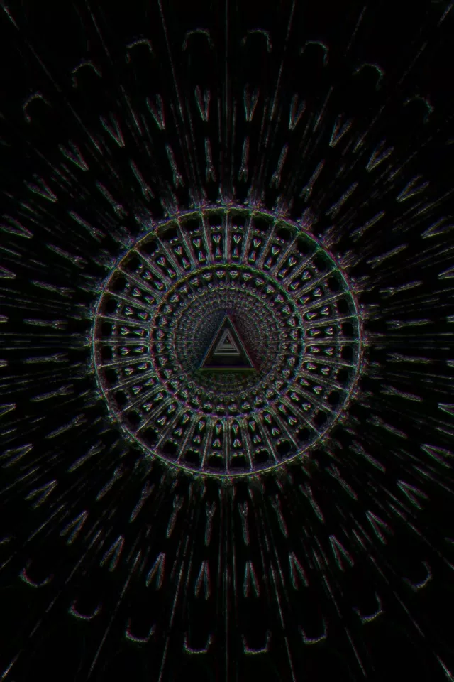 Neon Tunnel Pulsating Triangle Vortex 2:3 Portrait 60fps Screensaver