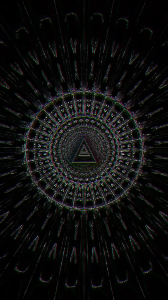 Neon Tunnel Spiraling Triangle Vortex - VJ Loop 9:16 Reels 60fps Screensaver