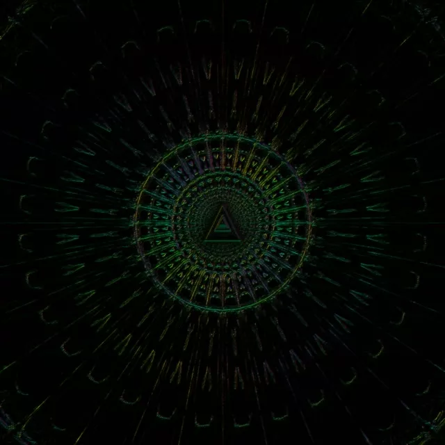 Neon Tunnel Spiraling Triangle Vortex VJ Loop 1:1 Square 60fps Screensaver