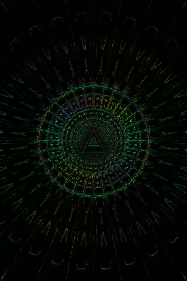 Neon Tunnel Spiraling Triangle Vortex 2:3 Portrait 60fps Screensaver VJ Loop