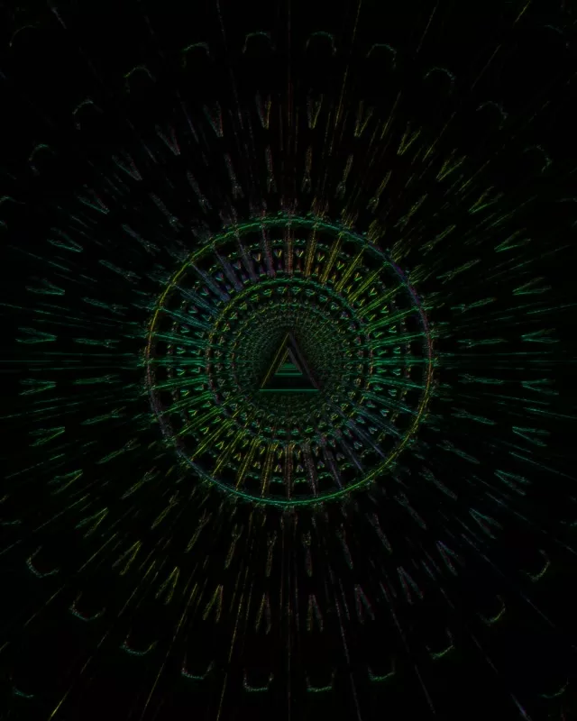 Neon Tunnel Spiraling Triangle Vortex VJ Loop 60fps 4:5 Instagram Screensaver