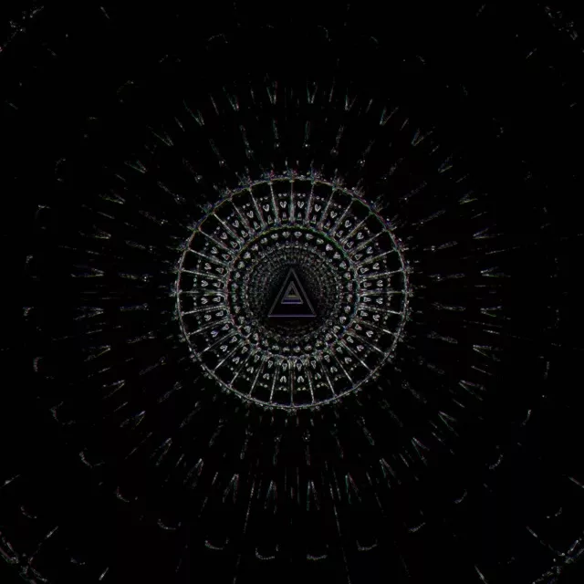 VJ Loop Neon Tunnel Spiraling Triangle Vortex 1:1 Square 60fps Screensaver