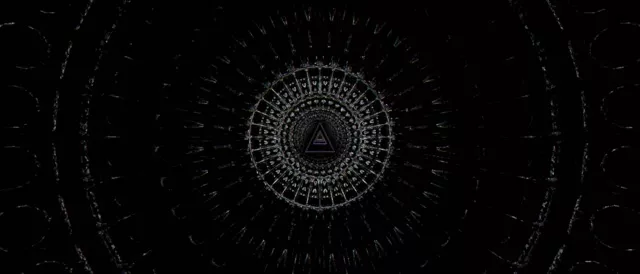 Neon Tunnel Spiraling Triangle Vortex VJ Loop 21:9 Ultrawide 60fps Screensaver