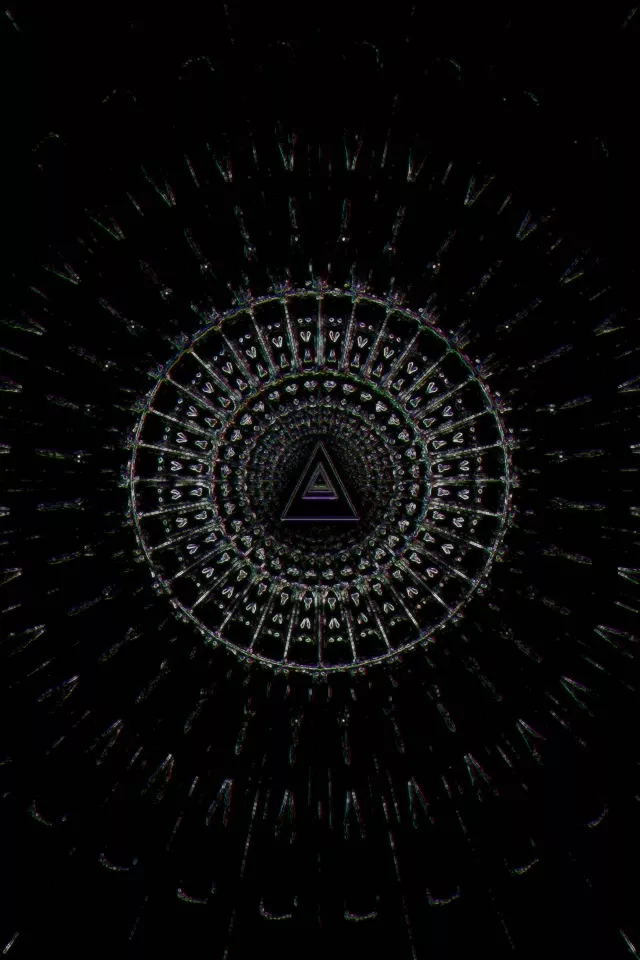 Neon Tunnel Spiraling Triangle Vortex 9:16 60fps Screensaver VJ Loop
