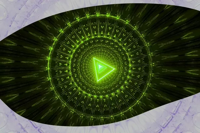 3:2 Neon Tunnel Pulsating Triangle Vortex 60fps VJ Loop Screensaver