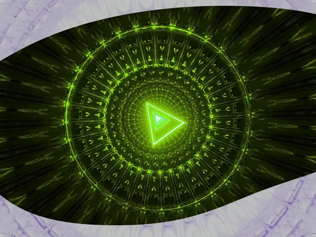 Neon Tunnel VJ Loop 4:3 Classic 60fps Screensaver Pulsating Triangle Vortex