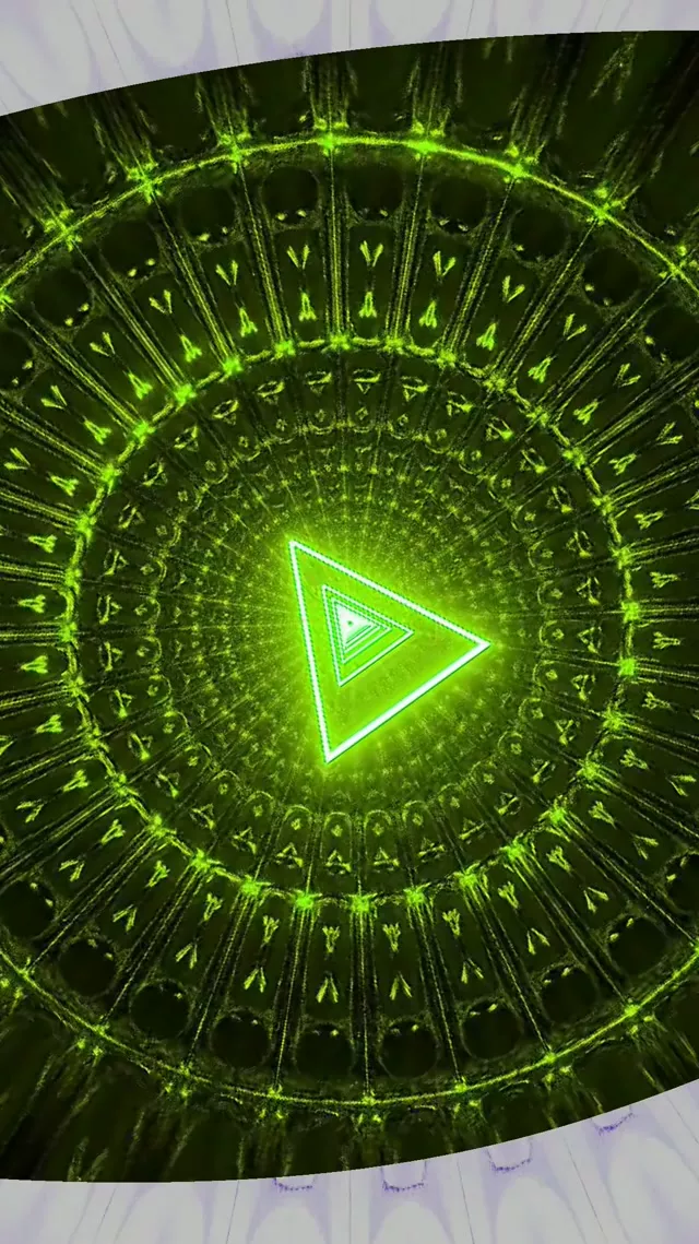 9:16 Reels Neon Tunnel VJ Loop 60fps Spiraling Triangle Screensaver