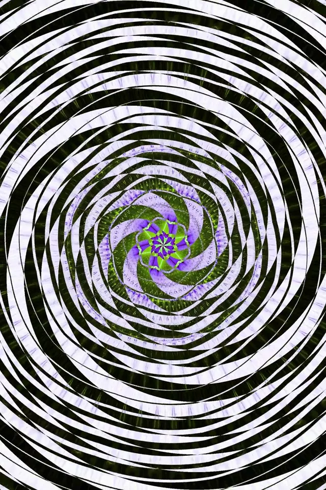 Spiraling Purple Flower Neon Tunnel 2:3 Portrait 60fps Screensaver VJ Loop