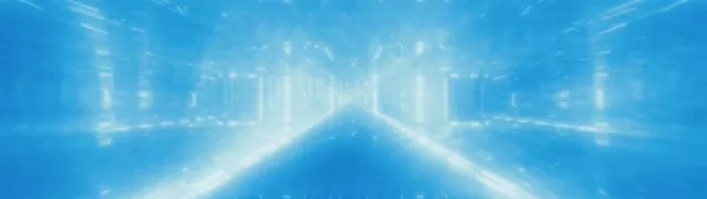 32:9 Ultrawide Neon Tunnel Blue Light Rays 60fps VJ Loop Screensaver