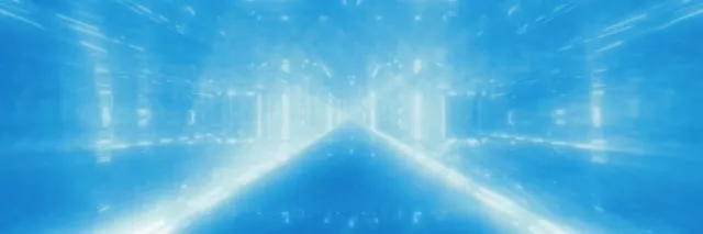 3:1 Triple Wide Neon Tunnel 60fps Screensaver - Blue Light Vortex VJ Loop