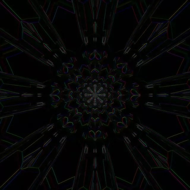 Neon Tunnel Kaleidoscope VJ Loop 1:1 Square 60fps Screensaver