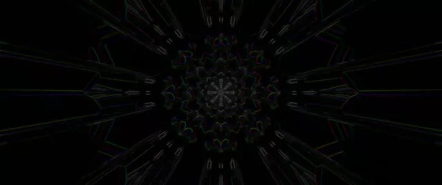 Neon Tunnel Spiraling Kaleidoscope VJ Loop 60fps 2.39:1 Screensaver