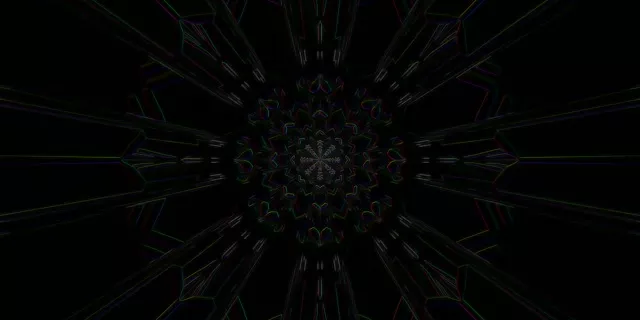 Neon Tunnel Kaleidoscope VJ Loop 2:1 Univisium 60fps Screensaver