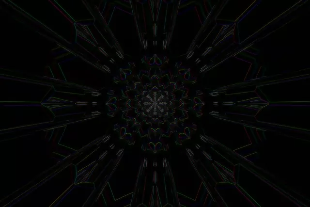 Neon Tunnel Fractal Kaleidoscope VJ Loop 60fps 3:2 Screensaver