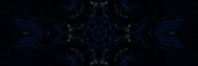 3:1 Triple Wide Neon Tunnel Vj Loop 60fps Blue Kaleidoscope Screensaver