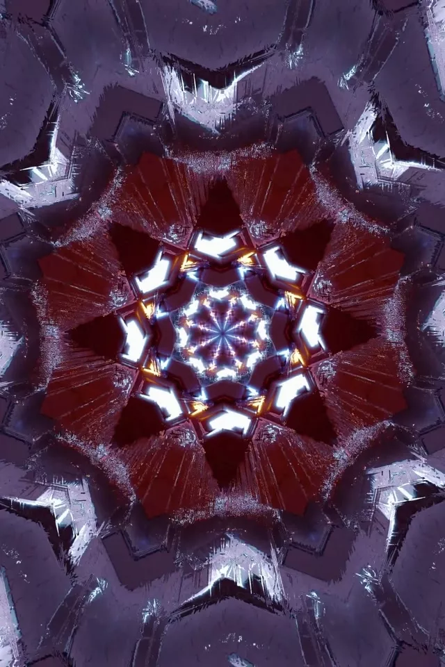Neon Tunnel Pulsating Kaleidoscope 2:3 Portrait 60fps Screensaver