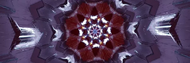 3:1 Triple Wide Neon Tunnel Kaleidoscope Burst 60fps Screensaver Loop
