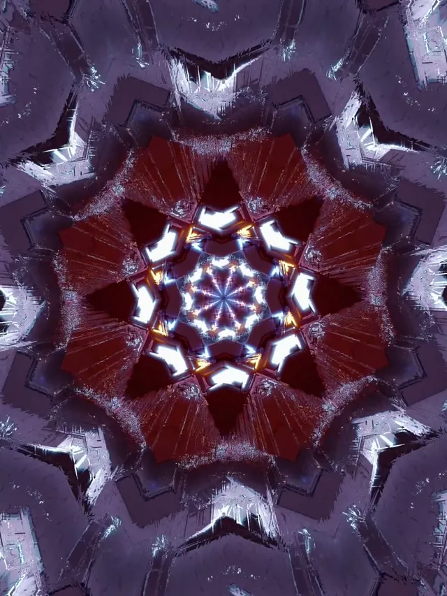 Neon Tunnel Kaleidoscope VJ Loop 3:4 iPad Portrait 60fps Screensaver