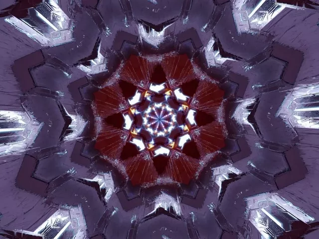 Neon Tunnel Kaleidoscope Vortex 4:3 Classic 60fps Screensaver Loop