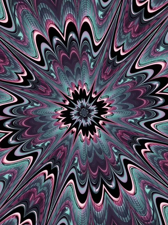 Neon Tunnel Fractal Kaleidoscope Burst | 3:4 iPad Portrait 60fps Screensaver