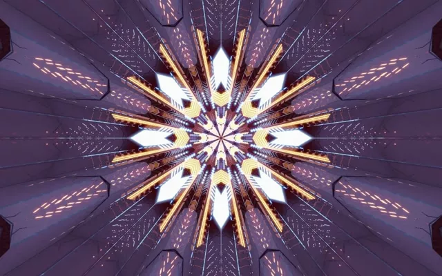 Neon Tunnel Pulsating Kaleidoscope VJ Loop 16:10 MacBook 60fps Screensaver