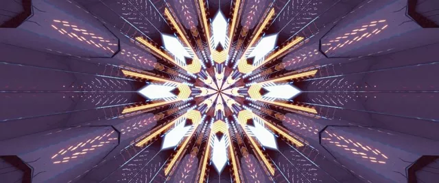 Neon Tunnel Kaleidoscope Burst VJ Loop 2.39:1 Cinemascope 60fps Screensaver