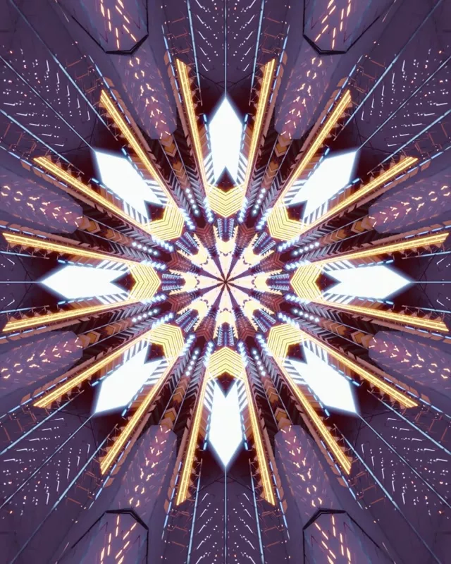 VJ Loop Neon Tunnel Radiant Kaleidoscope 4:5 Instagram 60fps Screensaver