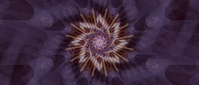 Spiraling Golden Neon Tunnel VJ Loop 21:9 Ultrawide 60fps Screensaver