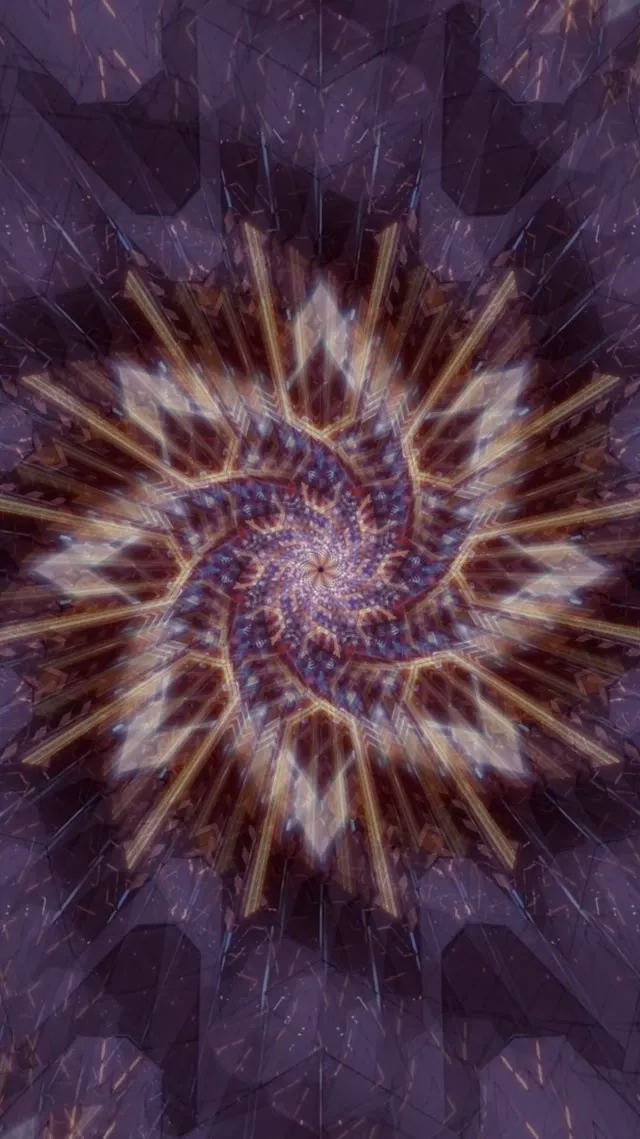 9:16 Reels Neon Tunnel Spiraling Gold Vortex 60fps Screensaver VJ Loop