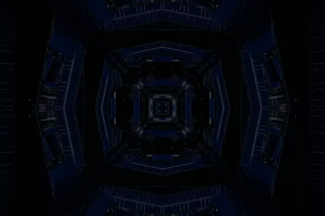 Neon Tunnel VJ Loop 60fps Screensaver Blue Square Vortex 32:9