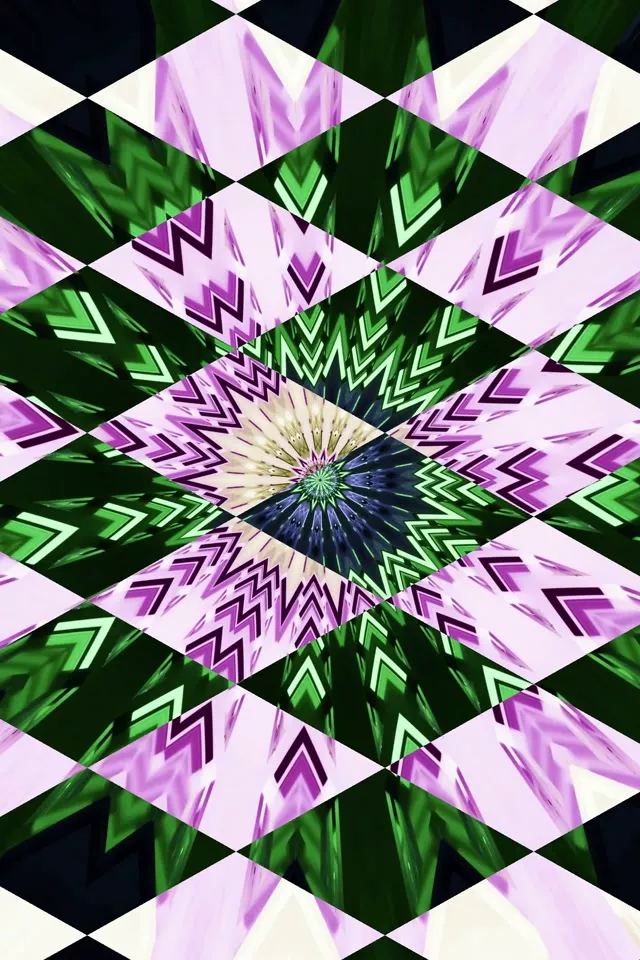 Neon Tunnel Pulsating Diamond Vortex VJ Loop 9:16 60fps Screensaver