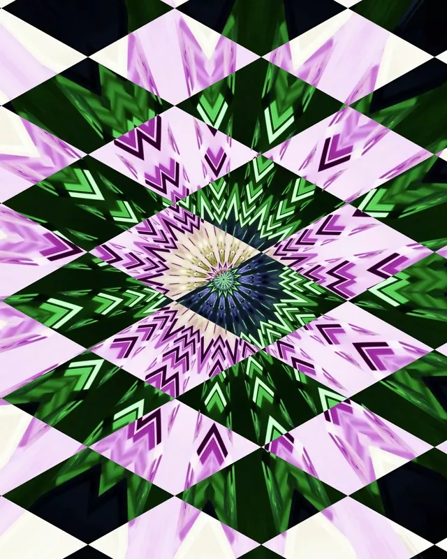VJ Loop Neon Tunnel Kaleidoscope Diamond Vortex 4:5 Instagram 60fps Screensaver