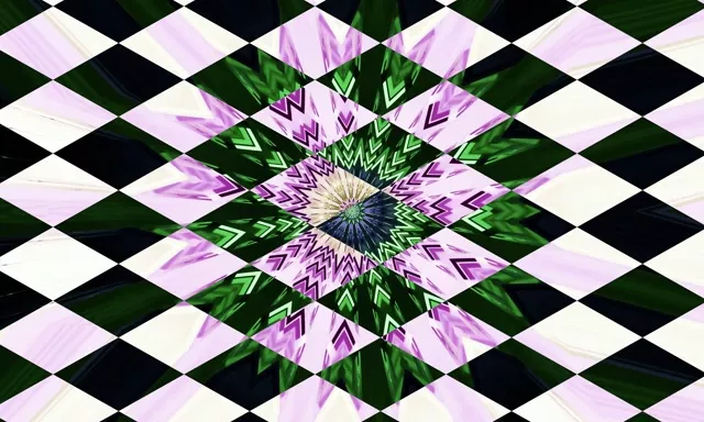 5:3 Wide 60fps Neon Tunnel Kaleidoscope Flower VJ Loop Screensaver